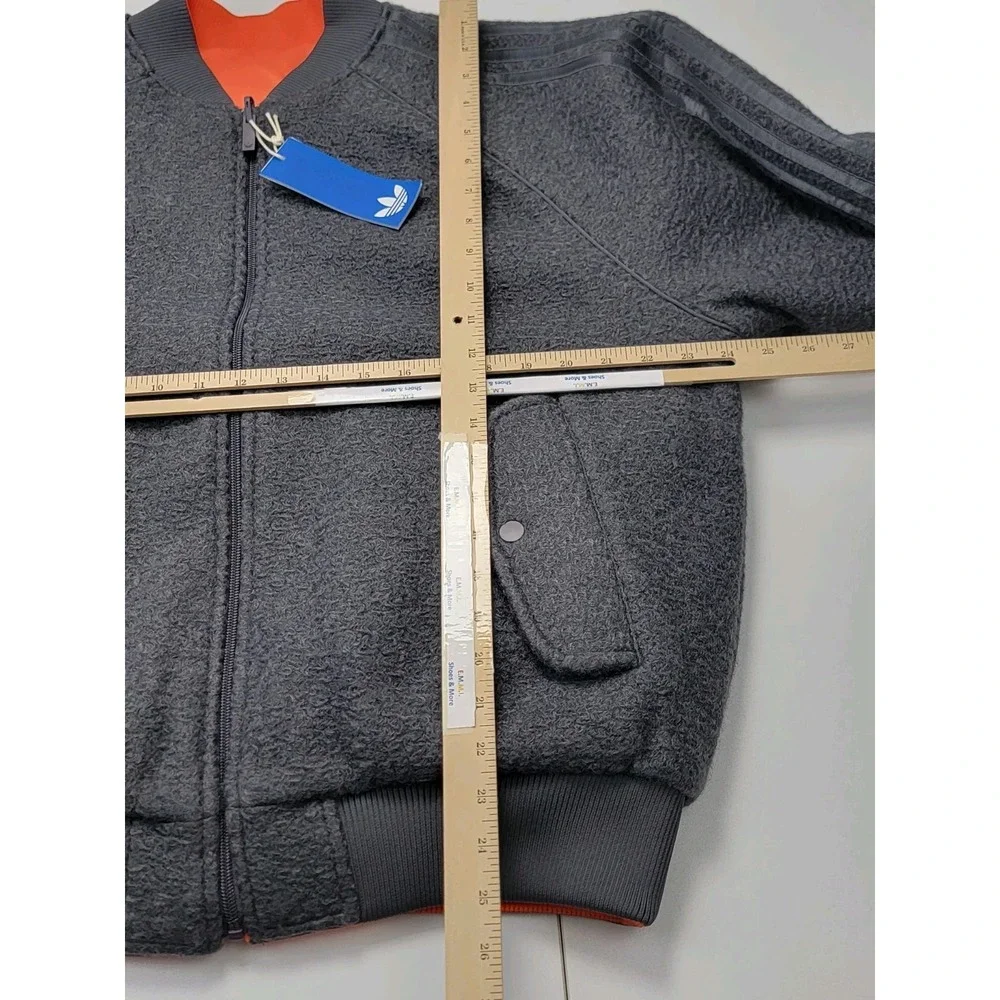 Adidas Originals Reversible Superstar Bomber Jacket Gray Orange Mens M KR7618